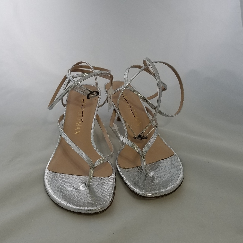 Stuart weitzman Jimenez silver snake 39 8.5 sandal - Picture 2 of 4